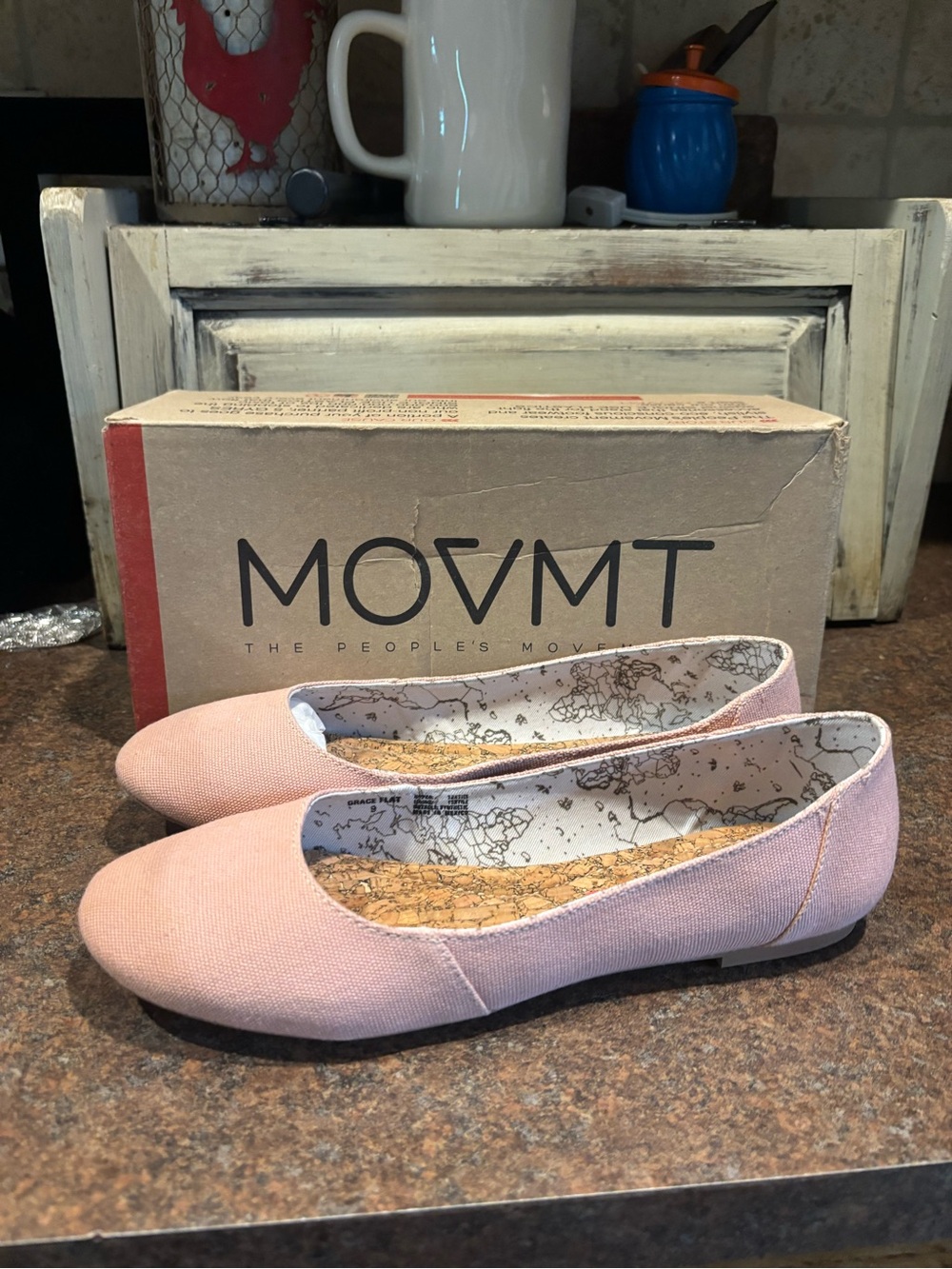 Vionic Pink Canvas Ballet Flats